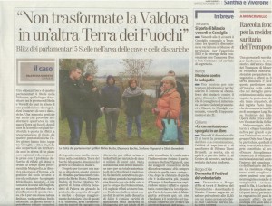 La Stampa del 26/11/2013 su SpazzaTour Valledora