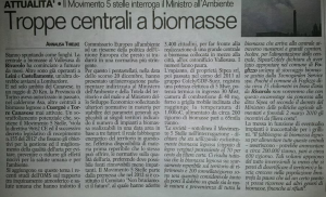 Rivarolo biomasse, interrogazione M5S